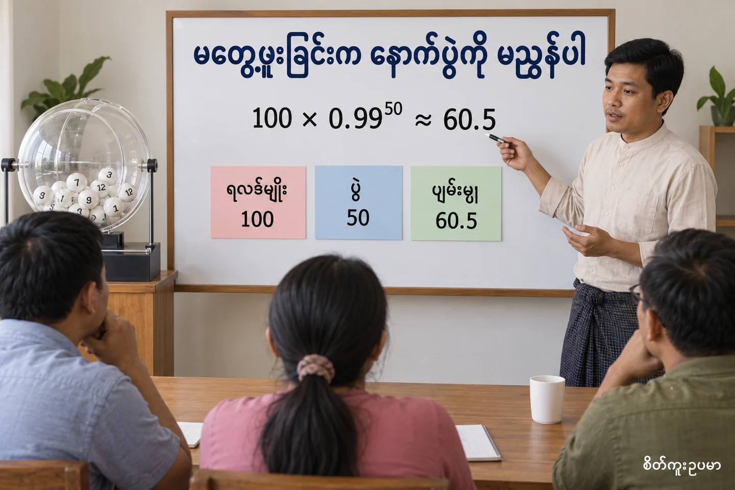 မတွေ့ဖူးသောဂဏန်းနှင့် sample တိုခြင်း၏ အဓိပ္ပာယ် ကို ပြထားသော စိတ်ကူးဥပမာပုံ။
